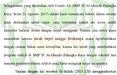 Tabel 5. 1. Target Hafalan dan Perkiraan Lamanya Menghafal 