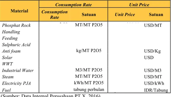 Tabel 4.3 Asumsi Keuangan Model Keuangan PT X 