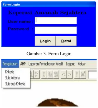Gambar 4. Menu Manajer 