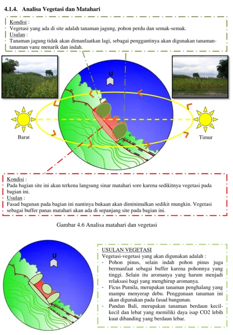 Gambar 4.6 Analisa matahari dan vegetasi 