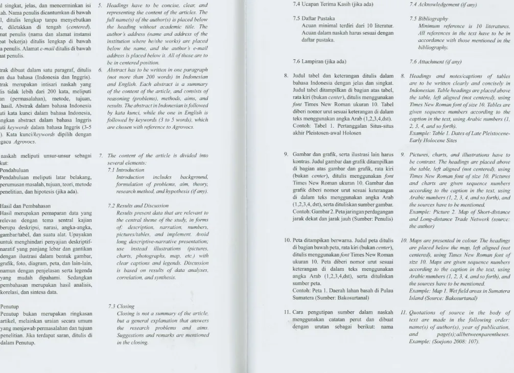(not more than 200 words) in Indonesian 8. Judul tabel dan keterangan ditulis dalam 8