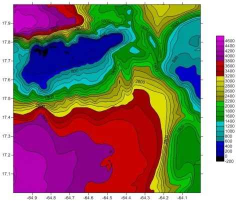 Gambar 6. Peta bathymetry VOL 4 Metode Kriging