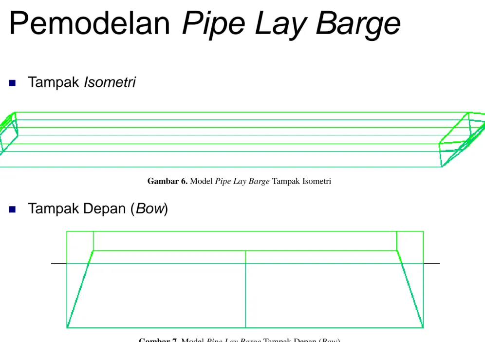 Gambar 6. Model Pipe Lay Barge Tampak Isometri