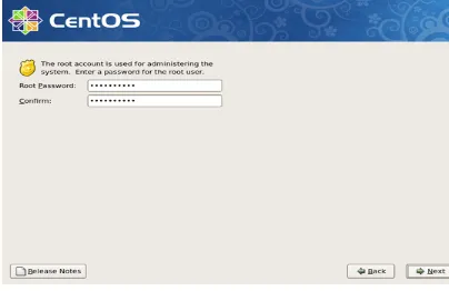 Gambar 3.12 Pengaturan Root password dari Linux CentOS5.6 