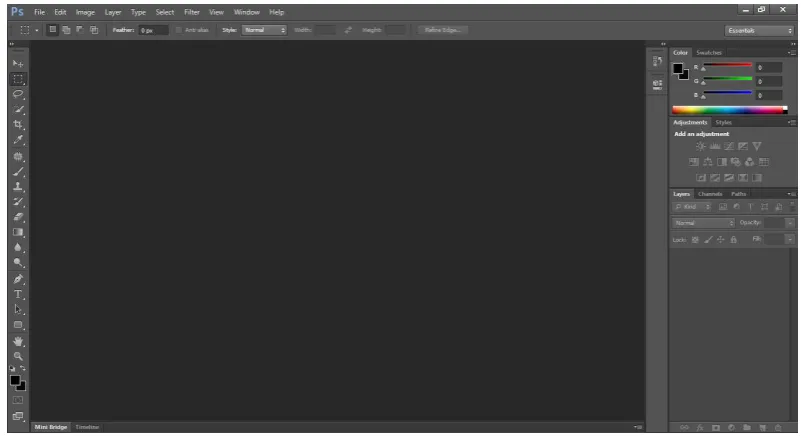 Gambar 2.11 Tampilan Utama Adobe Photoshop 