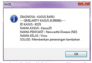 Gambar 7. Hasil Diagnosa Kasus Baru 