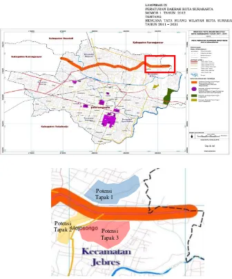 Gambar I-2. Rencana Tata Ruang Wilayah Kota Surakarta Tahun 2011-2031. Kawasan jalur lingkar utara (dalam kotak 