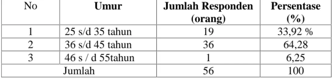 Tabel V. 1. : Responden Menurut Umur