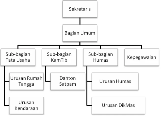 Gambar 3.3 Struktur Divisi Sekretaris Kebun Binatang Bandung 