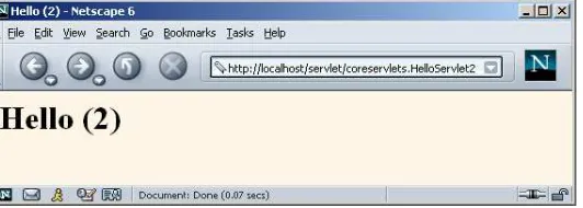 Figure 3–4Result of http://localhost/servlet/coreservlets.HelloServlet2.