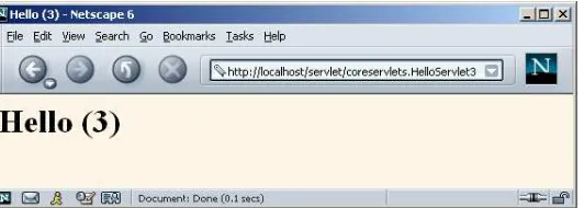 Figure 3–5Result of http://localhost/servlet/coreservlets.HelloServlet3.