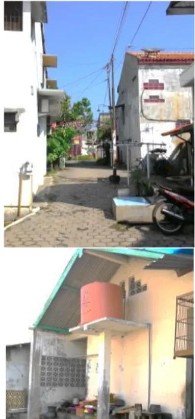 Gambar  5.  Jl.  Serayu  (11),  aktivitas  warga  menjemur  pakaian,  meletakkan  barang  – barang yang tidak terpakai, material bangunan