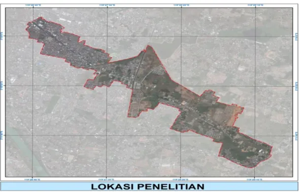 Gambar 1. Koridor ruas Jalan Hertasning-Samata sebagai obyek studi  Sumber : Google Satelite Map 