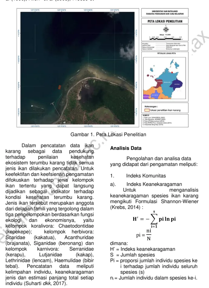 Gambar 1. Peta Lokasi Penelitian  Dalam  pencatatan  data  ikan 