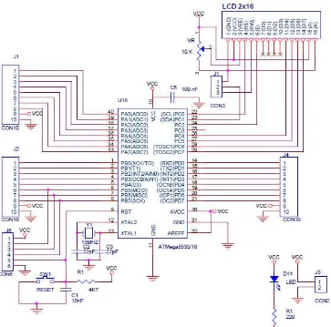 Gambar 2.3 Skematik Rangkaian Sistem Minimum ATMega 8535 