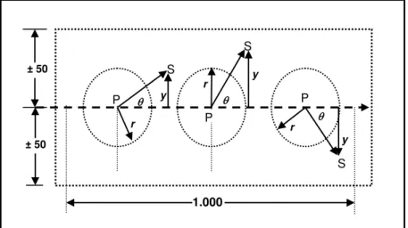 Gambar 1.  Bentuk unit contoh inventarisasi satwa liar metode kombinasi antara PA  (point abundance) dengan transek jalur
