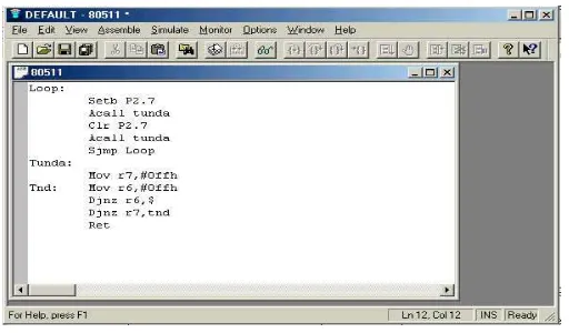 Gambar  2.7. 8051 Editor, Assembler, Simulator (IDE) 