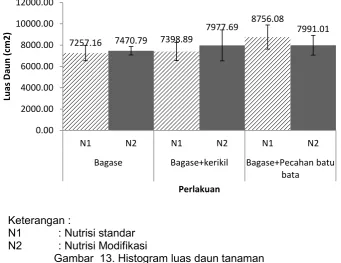 Gambar  13. Histogram luas daun tanaman 