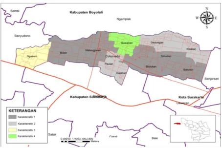 Gambar 6. Peta Karakteristik Pengelolaan Sampah di Kecamatan Colomadu (BIG, 2016)  