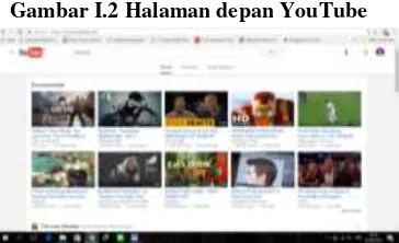 Gambar I.2 Halaman depan YouTube 