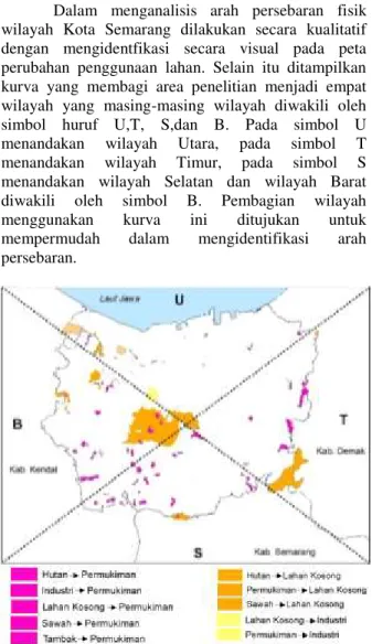 Gambar 1 Hasil Peta Arah Persebaran Fisik Wilayah  Tahun 2005-2011 
