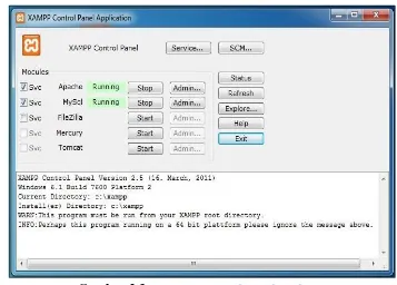 Gambar 2.3  XAMPP control panel application  