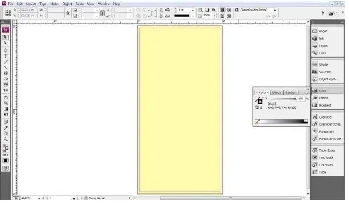 Gambar III.6 Perancangan Stand Banner Pada Adobe Indesign CS3 