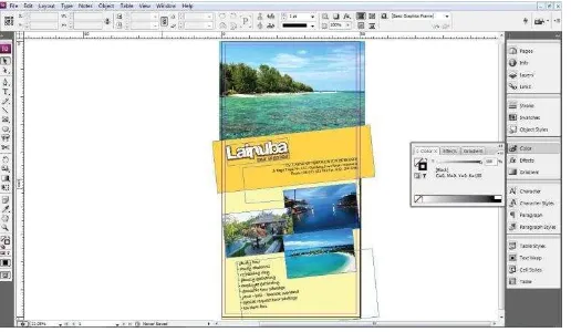 Gambar III.7 Perancangan Stand Banner Pada Adobe Indesign CS3 