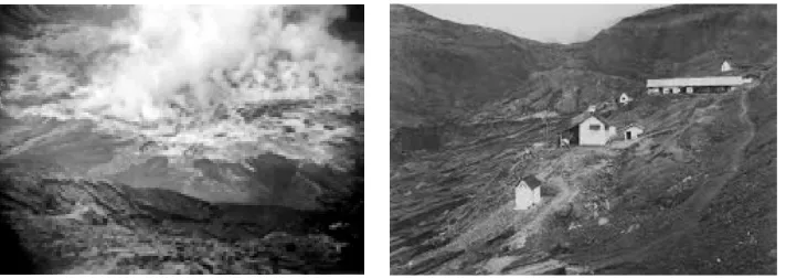 Gambar 3 & 4: Kondisi lahar dan bekas aliran lahar letusan Gunungapi Kelut  tanggal 20 Mei 1919