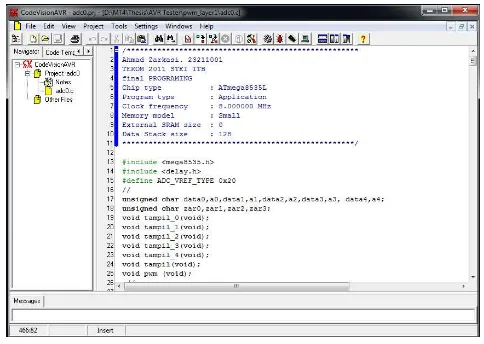 Gambar 2.9 Tampilan depan CodeVisionAVR. 