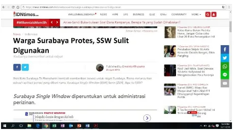 Gambar I.1 Warga Surabaya Protes, SSW sulit digunakan 