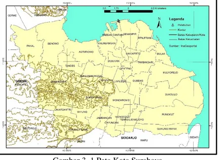 Gambar 3. 1 Peta Kota Surabaya 