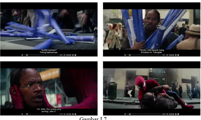  Gambar I.7 Potongan scene dari film The Amazing Spiderman II: Rise of Electro (00.09.16-00.09.52) 