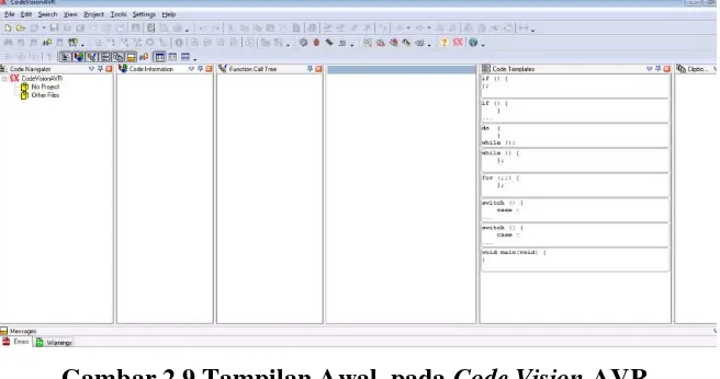 Gambar 2.9 Tampilan Awal  pada Code Vision AVR 