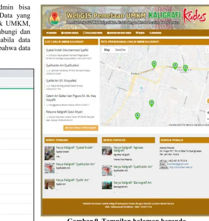 Gambar 8. Tampilan halaman tambah lokasi UMKM  WebGIS  ini  mempunyai  tampilan  user  yang  berbeda  dengan tampilan admin