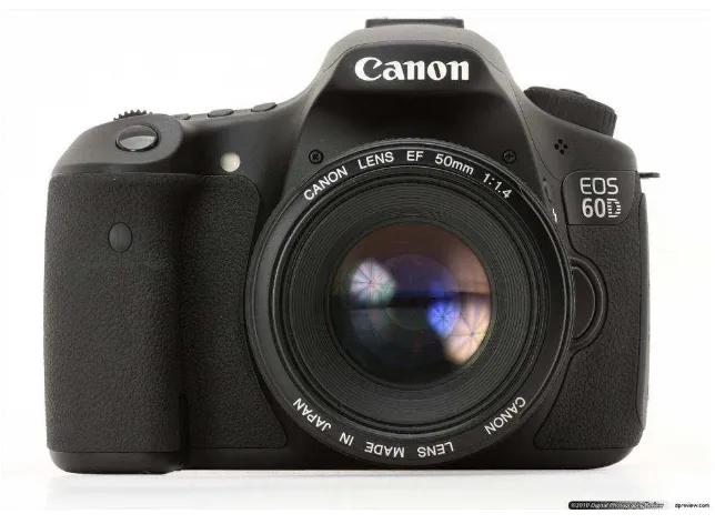 Gambar IV.1 Kamera DSLR merkSumber : http://www.dpreview.com/reviews/CanonEOS60D/images/front.jpg   Canon 60D (2015) 