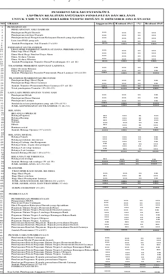 Tabel 2.13 Laporan Realisasi Anggaran Pendapatan Dan Belanja 