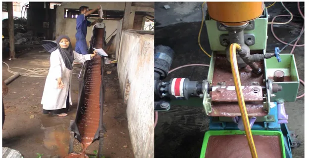 Gambar 2.  Proses  peningkatan  konsentrasi  dengan  palong  dan  proses  flotasi  bijih  emas  dan  perak  dari  Provinsi  Lampung 