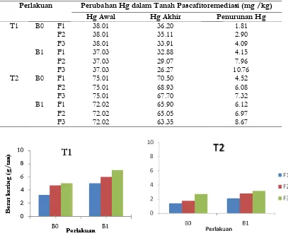 Tabel 1. Perubahan HgHg dalam Tanah Pascafitoremediasi
