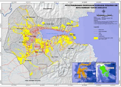 Gambar 2. Perubahan Kesesuaian Kawasan Resapan Air Kota Kendari Tahun 2005-2015