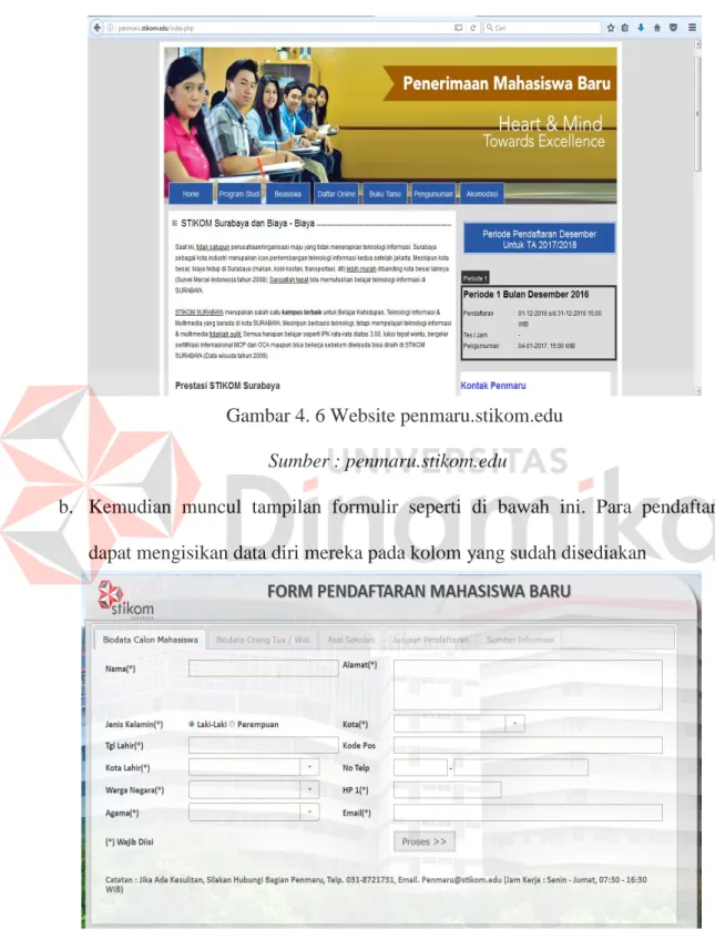 Gambar 4. 7 Formulir Pendaftaran Online
