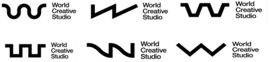 Gambar 4. Berbagai variasi visual logo MTV World Creative Studio. 
