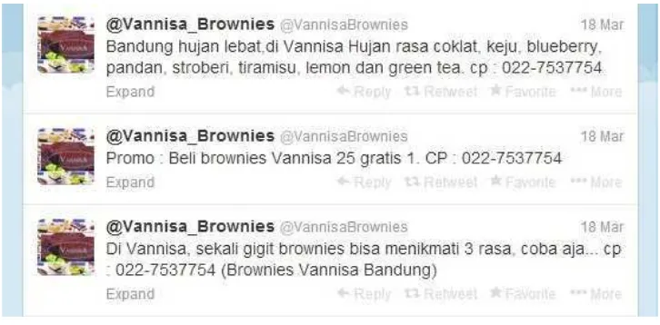 Gambar II.8.1 Promo twitter Vannisa. 