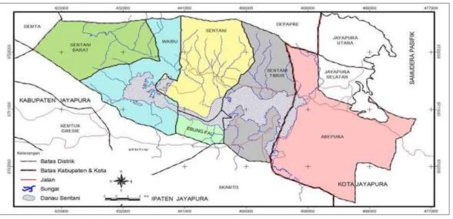Gambar 1. Peta batas Kabupaten di lokasi studi  