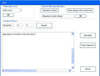 Gambar 4.10 Tampilan form input koordinat 