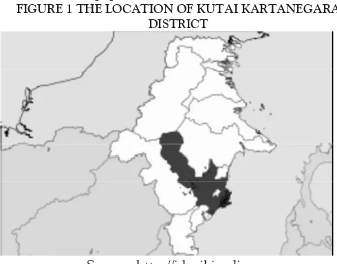 FIGURE 1 THE LOCATION OF KUTAI KARTANEGARA DISTRICT 