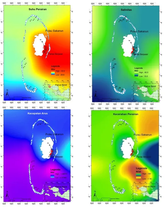 Gambar 6. Parameter fisika oseanografi Pulau Sakanun 185 