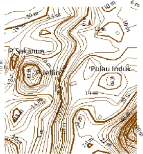 Gambar 3. Fisografi dan Topografi Pulau Sakanun 