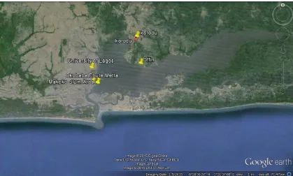 Figure 1. Map of Lagos Lagoon showing the Makoko Slum Area 