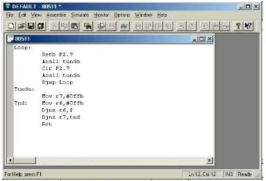 Gambar  2.12.  8051 Editor, Assembler, Simulator (IDE) 